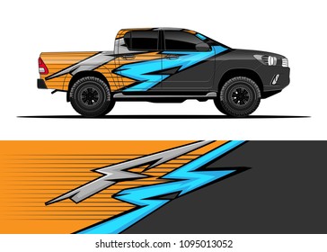 Truck and car graphic background wrap and vinyl sticker