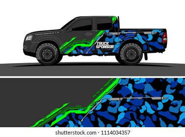 Truck and car graphic background wrap and vinyl sticker. abstract vector for vehicle branding