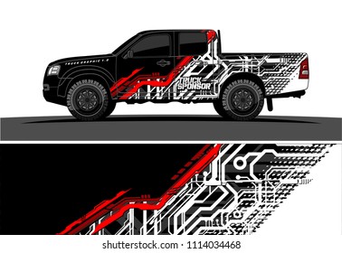 Truck and car graphic background wrap and vinyl sticker. abstract vector for vehicle branding