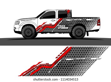 Truck and car graphic background wrap and vinyl sticker. abstract vector for vehicle branding