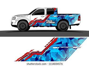 Truck and car graphic background wrap and vinyl sticker. abstract vector for vehicle branding