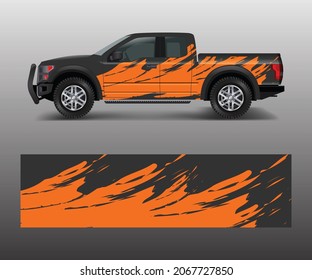 Truck and car graphic background wrap and vinyl sticker design vector