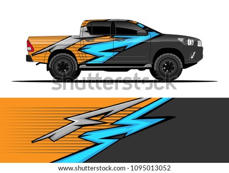 Truck and car graphic background wrap and vinyl sticker