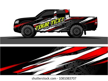truck and car graphic vector. abstract lines with grunge background design for vehicle vinyl wrap 
