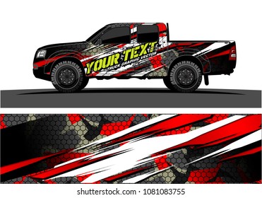 truck and car graphic vector. abstract lines with grunge background design for vehicle vinyl wrap 
