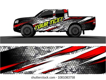 truck and car graphic vector. abstract lines with grunge background design for vehicle vinyl wrap 
