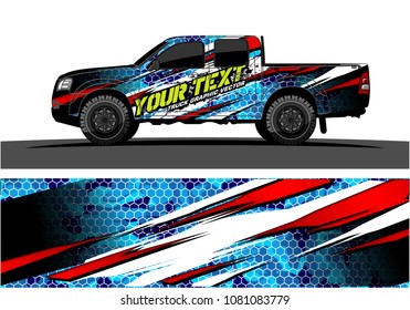 truck and car graphic vector. abstract lines with grunge background design for vehicle vinyl wrap 
