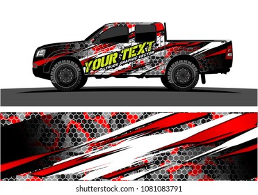 truck and car graphic vector. abstract lines with grunge background design for vehicle vinyl wrap 
