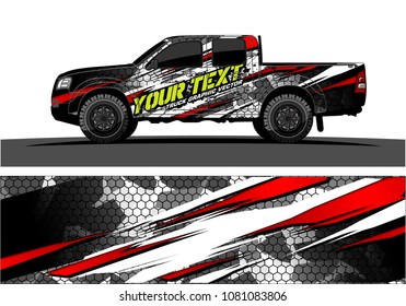 truck and car graphic vector. abstract lines with grunge background design for vehicle vinyl wrap 
