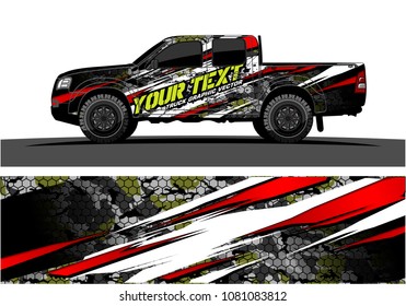 truck and car graphic vector. abstract lines with grunge background design for vehicle vinyl wrap 
