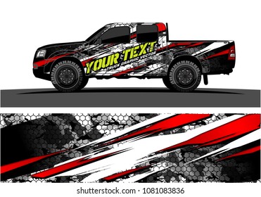 truck and car graphic vector. abstract lines with grunge background design for vehicle vinyl wrap 
