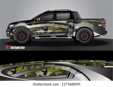 truck and car graphic vector. metallic  curved shape with grunge background design for vehicle vinyl wrap 