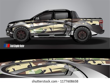 truck and car graphic vector. metallic  curved shape with grunge background design for vehicle vinyl wrap 