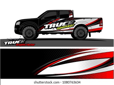 truck and car graphic vector. simple curved shape with grunge background design for vehicle vinyl wrap 