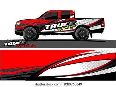 truck and car graphic vector. simple curved shape with grunge background design for vehicle vinyl wrap 