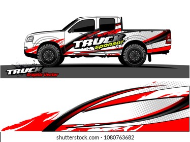 truck and car graphic vector. simple curved shape with grunge background design for vehicle vinyl wrap 