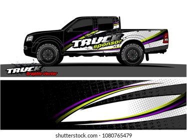 truck and car graphic vector. simple curved shape with grunge background design for vehicle vinyl wrap 