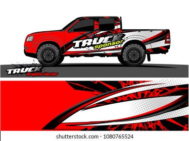 truck and car graphic vector. simple curved shape with grunge background design for vehicle vinyl wrap 