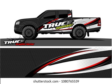 truck and car graphic vector. simple curved shape with grunge background design for vehicle vinyl wrap 