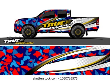 truck and car graphic vector. simple curved shape with grunge background design for vehicle vinyl wrap 
