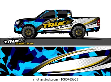 truck and car graphic vector. simple curved shape with grunge background design for vehicle vinyl wrap 