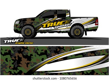 truck and car graphic vector. simple curved shape with grunge background design for vehicle vinyl wrap 