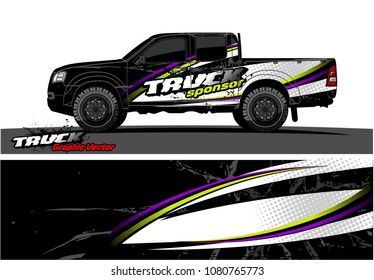 truck and car graphic vector. simple curved shape with grunge background design for vehicle vinyl wrap 