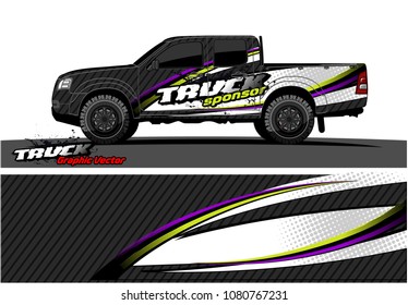 truck and car graphic vector. simple curved shape with grunge background design for vehicle vinyl wrap 