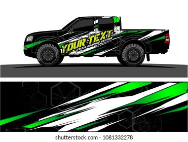 truck and car graphic vector. simple curved shape with grunge background design for vehicle vinyl wrap 