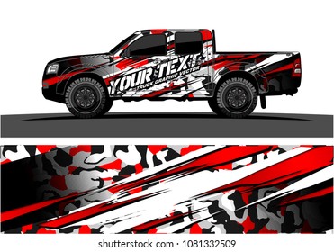 truck and car graphic vector. simple curved shape with grunge background design for vehicle vinyl wrap 