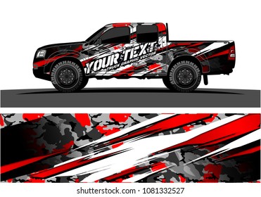 truck and car graphic vector. simple curved shape with grunge background design for vehicle vinyl wrap 