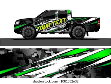 truck and car graphic vector. simple curved shape with grunge background design for vehicle vinyl wrap 
