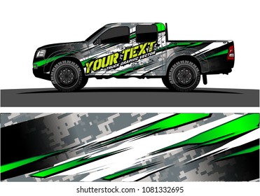 truck and car graphic vector. simple curved shape with grunge background design for vehicle vinyl wrap 