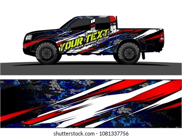 truck and car graphic vector. simple curved shape with grunge background design for vehicle vinyl wrap 