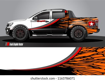 truck and car graphic vector. simple curved shape with grunge background design for vehicle vinyl wrap 