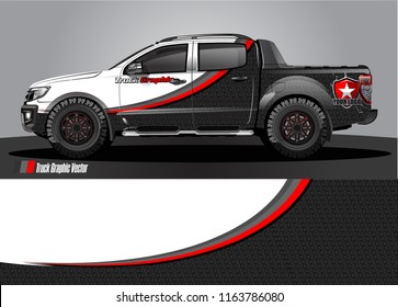 truck and car graphic vector. simple curved shape with grunge background design for vehicle vinyl wrap 