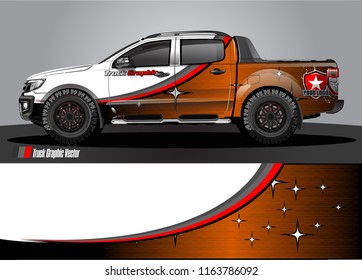truck and car graphic vector. simple curved shape with grunge background design for vehicle vinyl wrap 