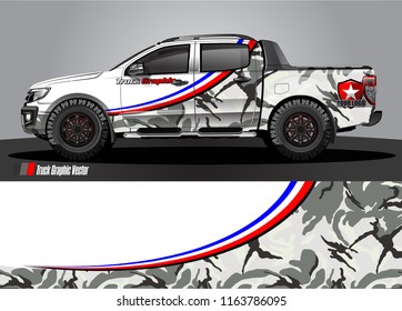 truck and car graphic vector. simple curved shape with grunge background design for vehicle vinyl wrap 