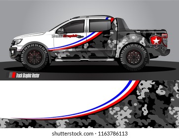 truck and car graphic vector. simple curved shape with grunge background design for vehicle vinyl wrap 