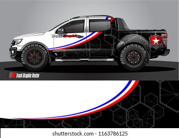 truck and car graphic vector. simple curved shape with grunge background design for vehicle vinyl wrap 