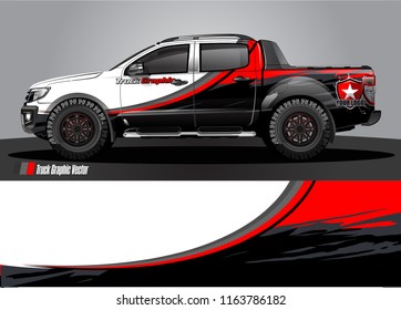 truck and car graphic vector. simple curved shape with grunge background design for vehicle vinyl wrap 