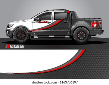 truck and car graphic vector. simple curved shape with grunge background design for vehicle vinyl wrap 