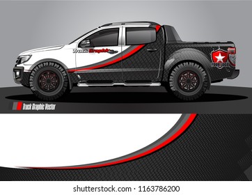 truck and car graphic vector. simple curved shape with grunge background design for vehicle vinyl wrap 