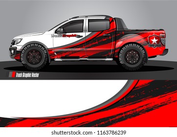 truck and car graphic vector. simple curved shape with grunge background design for vehicle vinyl wrap