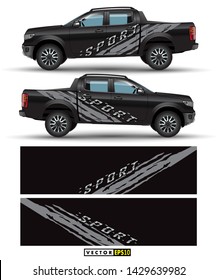truck and car graphic vector. Splash pattern abstract lines with black background design for vehicle vinyl wrap