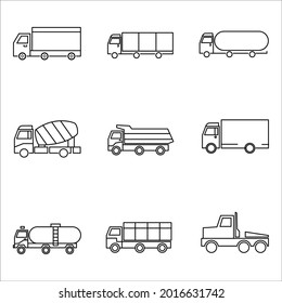 truck car icon set. truck car icon pack symbol vector elements for infographic web