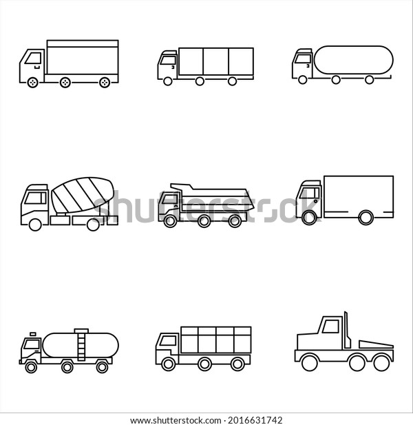truck car icon set. truck car icon pack\
symbol vector elements for infographic\
web