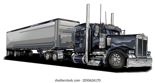 Truck car isolated on white background. vector illustration.