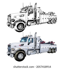 Truck car isolated on white background. vector illustration.