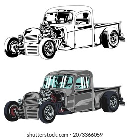 Truck car isolated on white background. vector illustration.